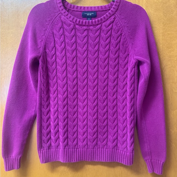 Lands' End Sweaters - Lands' End Women's Vibrant Purple Cable Knit Sweater